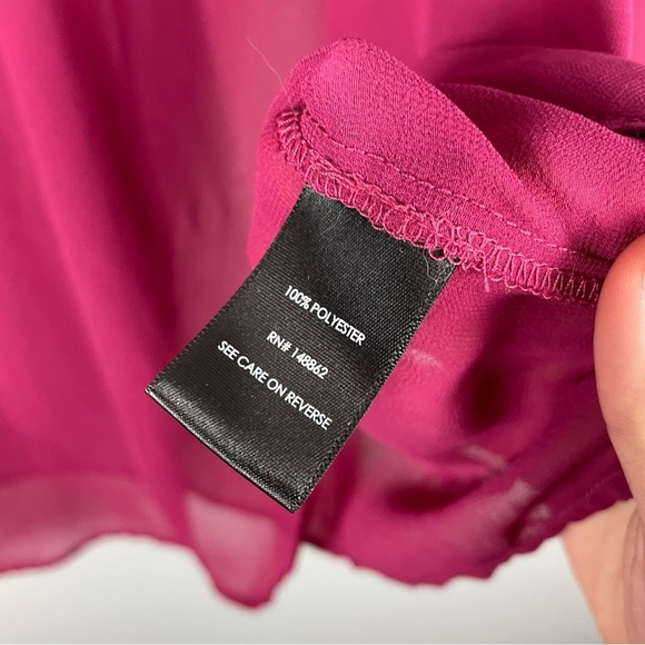 Torrid Burgundy Red Sheer Long Sleeve Blouse size 2X - Picture 2 of 5